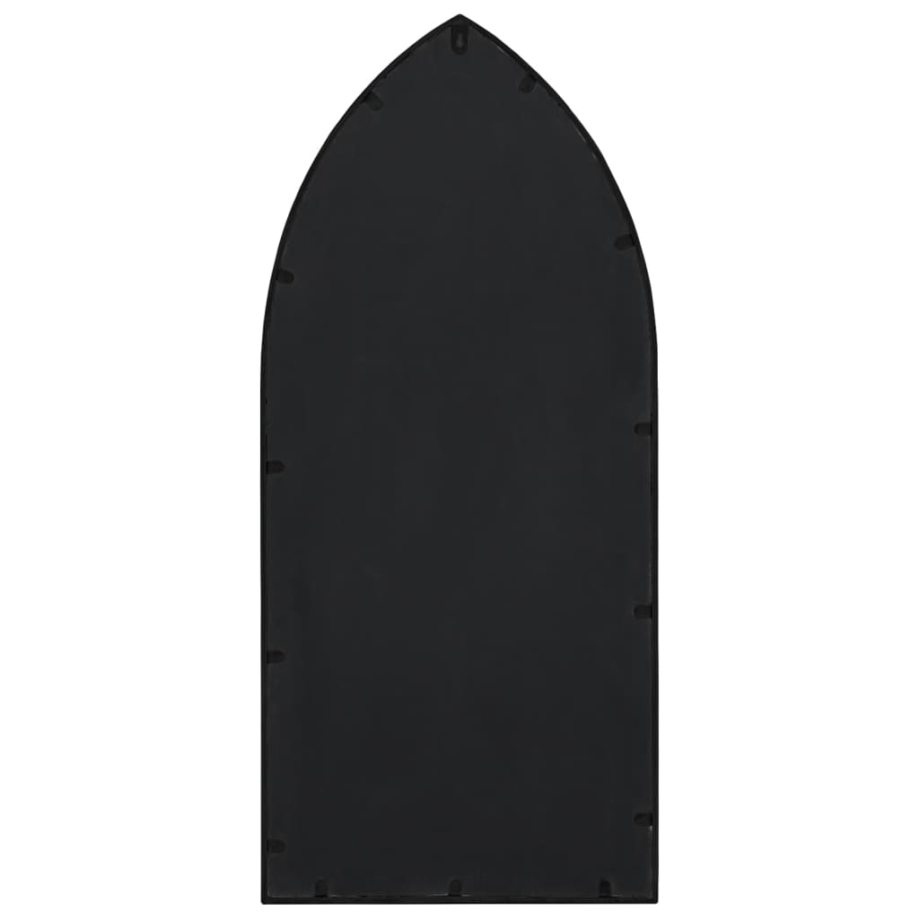 vidaXL Garden Mirror | Black | Iron, Glass | 70x30 cm | Decorative Inlays