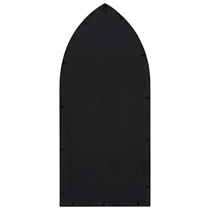 vidaXL Garden Mirror | Black | Iron, Glass | 70x30 cm | Decorative Inlays