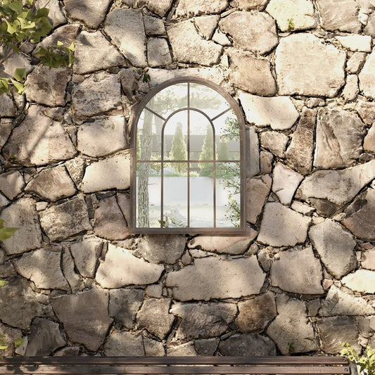 318345 vidaXL Garden Mirror Sand 60x45 cm Iron for Outdoor Use