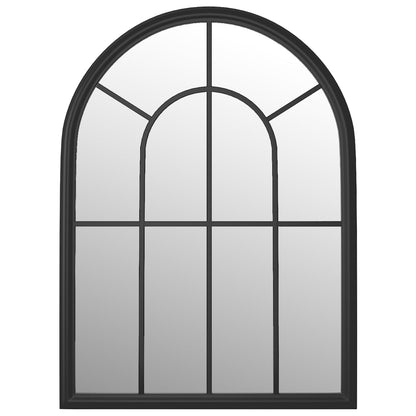 vidaXL Garden Mirror | Black | Iron, Glass | Medium | Decorative Inlays