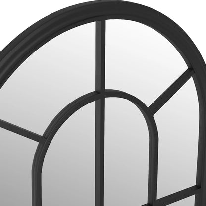 vidaXL Garden Mirror | Black | Iron, Glass | Medium | Decorative Inlays
