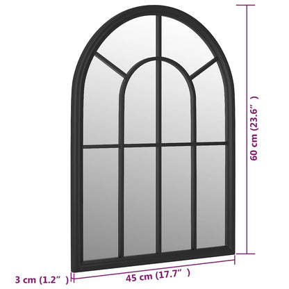 vidaXL Garden Mirror | Black | Iron, Glass | Medium | Decorative Inlays