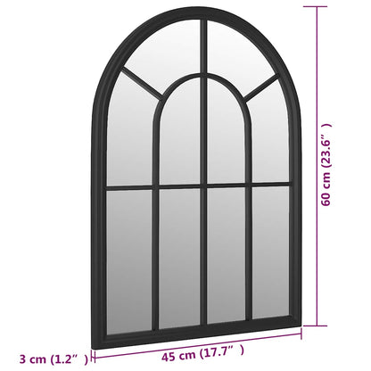 vidaXL Garden Mirror Black 60x45 cm Iron for Outdoor Use