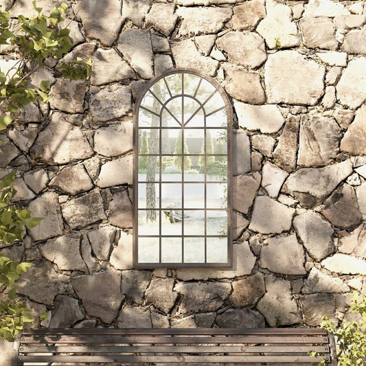 318347 vidaXL Garden Mirror Sand 90x45 cm Iron for Outdoor Use