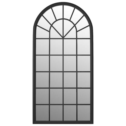 vidaXL Garden Mirror Black 90x45 cm Iron for Outdoor Use