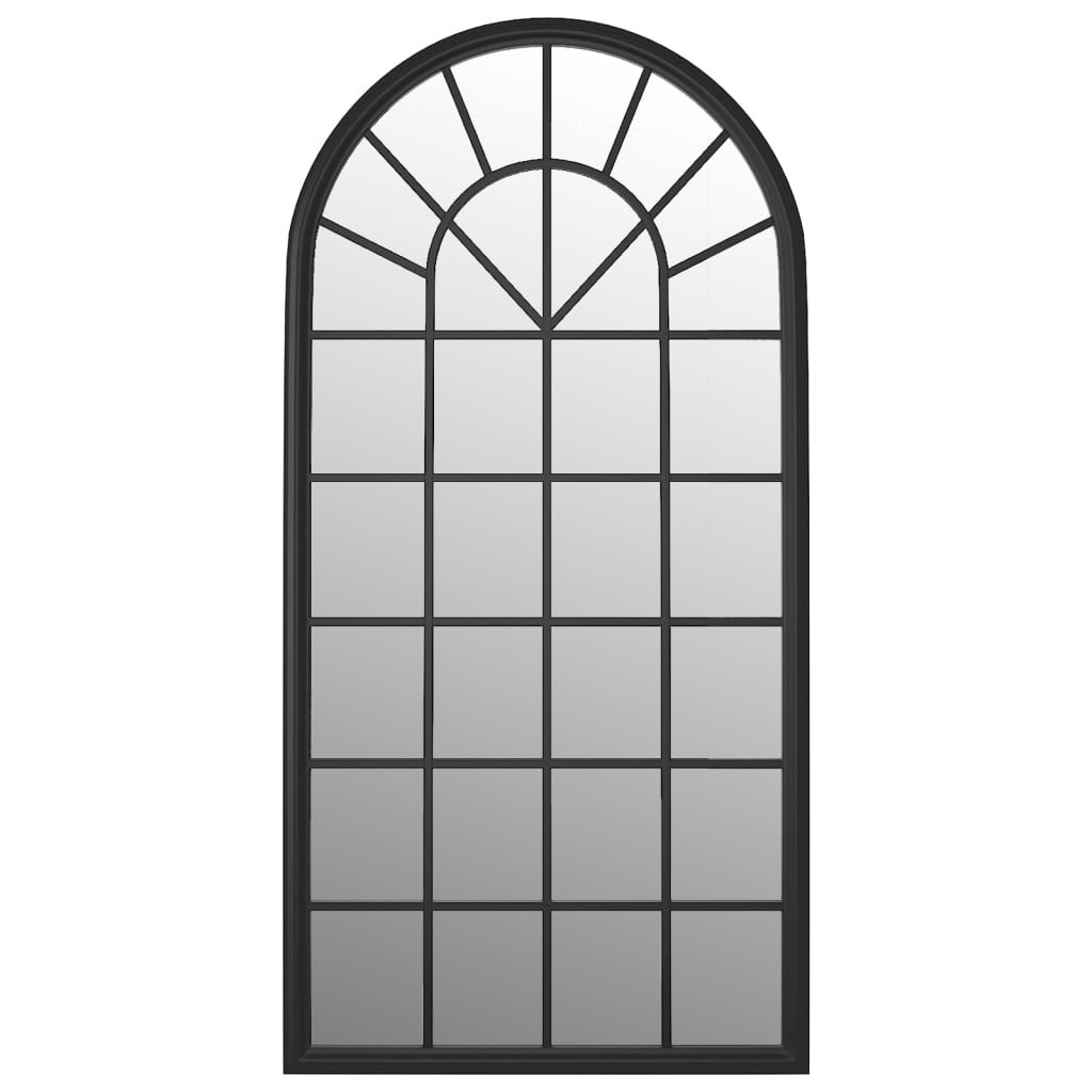 vidaXL Garden Mirror Black 90x45 cm Iron for Outdoor Use