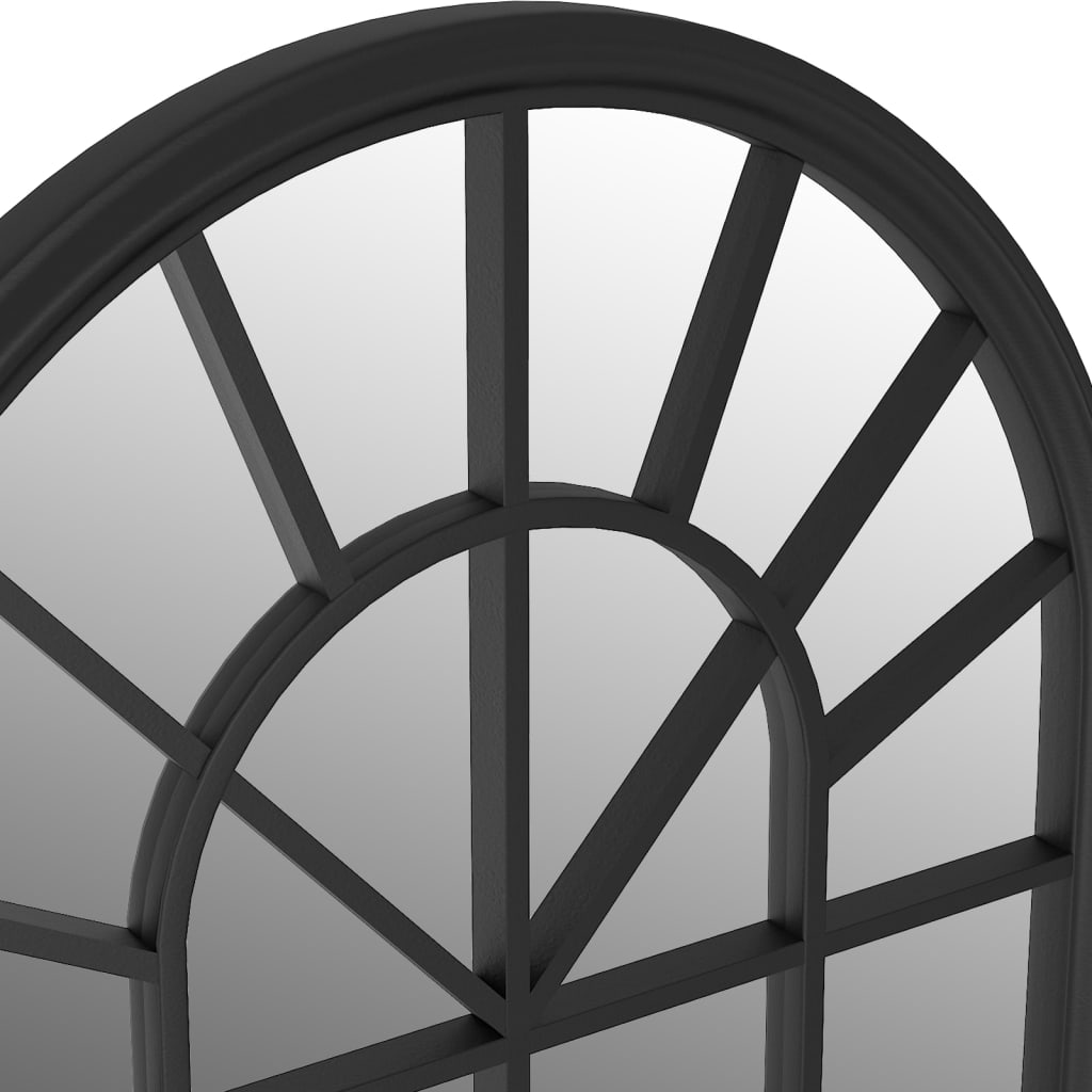 vidaXL Garden Mirror Black 90x45 cm Iron for Outdoor Use