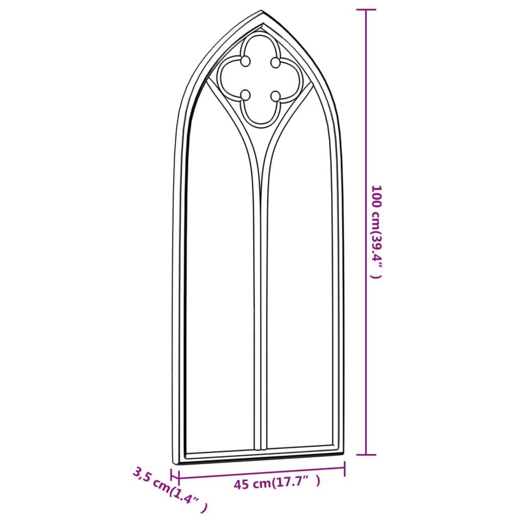 vidaXL Garden Mirror Sand 100x45 cm Iron for Outdoor Use