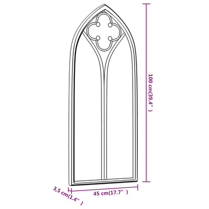 vidaXL Garden Mirror | Black | Iron, glass | Medium |  Decorative Inlays