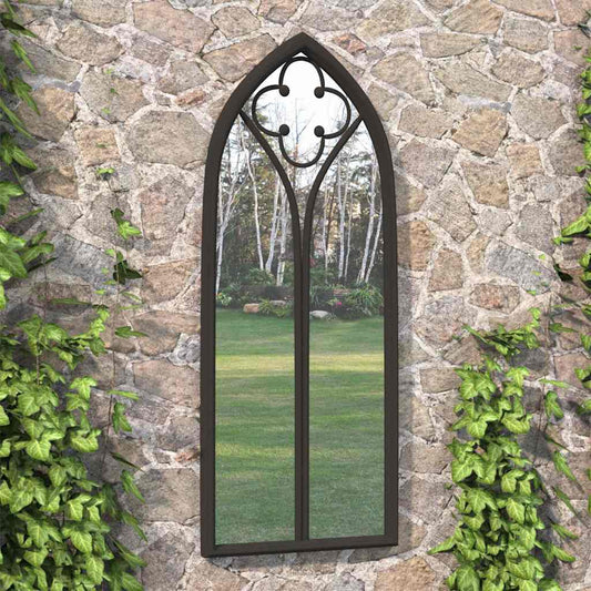 318350 vidaXL Garden Mirror Black 100x45 cm Iron for Outdoor Use