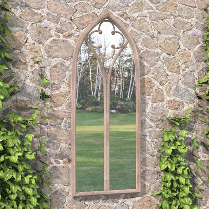vidaXL Garden Mirror Sand 70x30 cm Iron for Outdoor Use