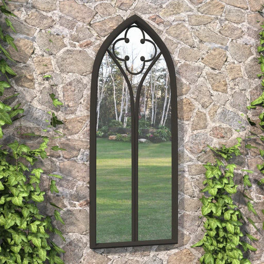 318352 vidaXL Garden Mirror Black 70x30 cm Iron for Outdoor Use