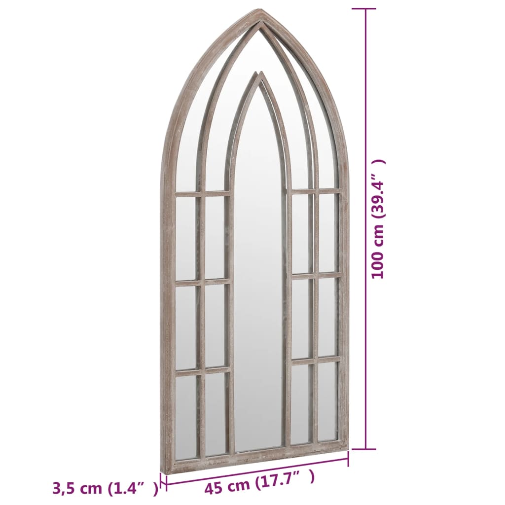 vidaXL Garden Mirror Sand 100x45 cm Iron for Outdoor Use