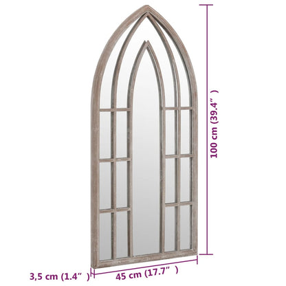 vidaXL Garden Mirror Sand 100x45 cm Iron for Outdoor Use