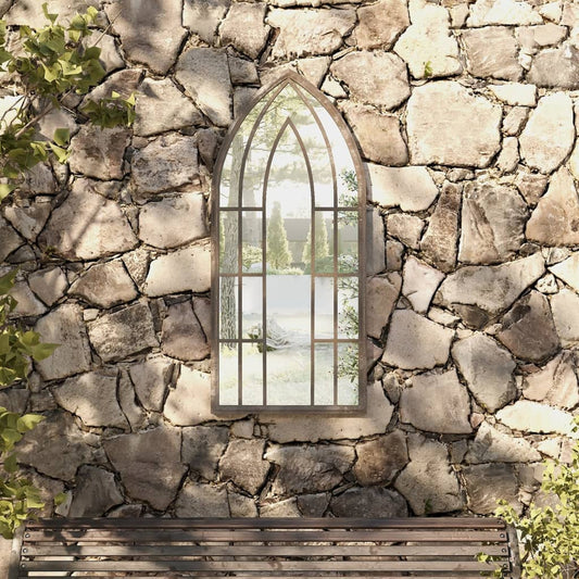 318353 vidaXL Garden Mirror Sand 100x45 cm Iron for Outdoor Use