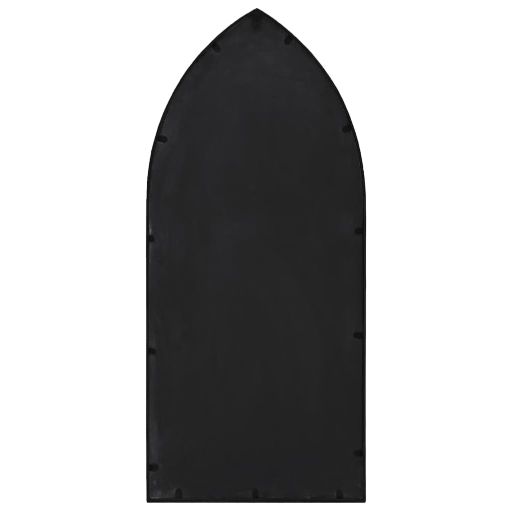 vidaXL Garden Mirror | Black | Iron, Glass | Decorative Inlays | Garden Mirror