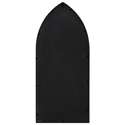 vidaXL Garden Mirror | Black | Iron, Glass | 70x30 cm | Decorative Inlays