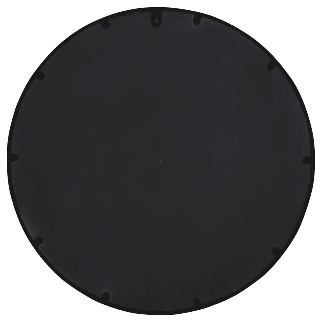 vidaXL Round Garden Mirror | Black | Iron | Medium | Decorative Inlays | Mirror
