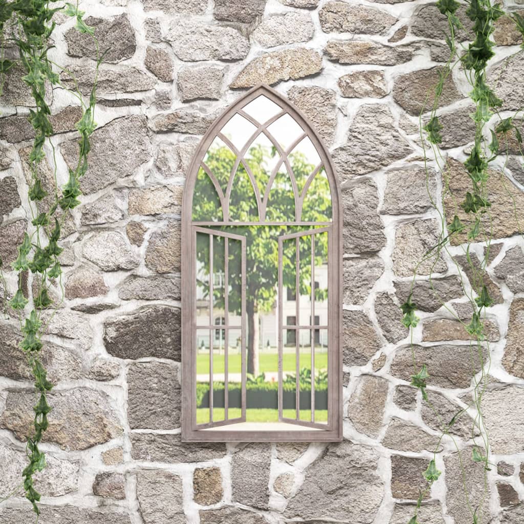 vidaXL Garden Mirror Sand 100x45 cm Iron for Outdoor Use