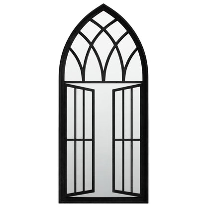 vidaXL Garden Mirror | Black | Iron, Glass | 100x45 cm | Decorative Inlays