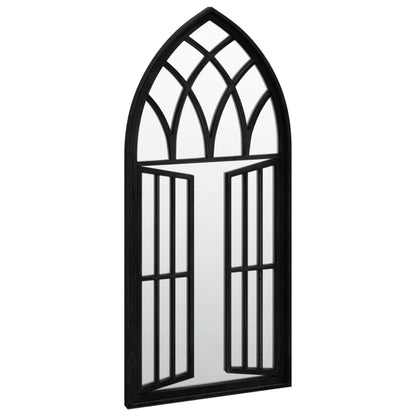 vidaXL Garden Mirror | Black | Iron, Glass | 100x45 cm | Decorative Inlays