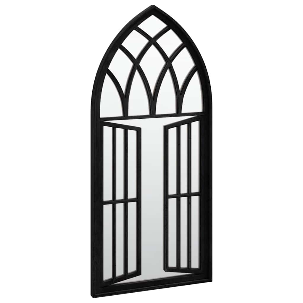 318362 vidaXL Garden Mirror Black 100x45 cm Iron for Outdoor Use