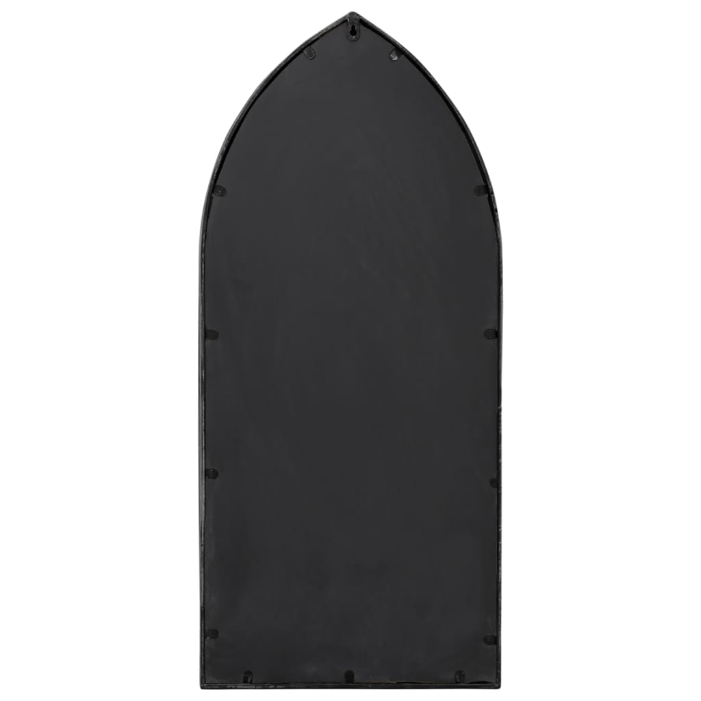 vidaXL Garden Mirror | Black | Iron, Glass | 100x45 cm | Decorative Inlays