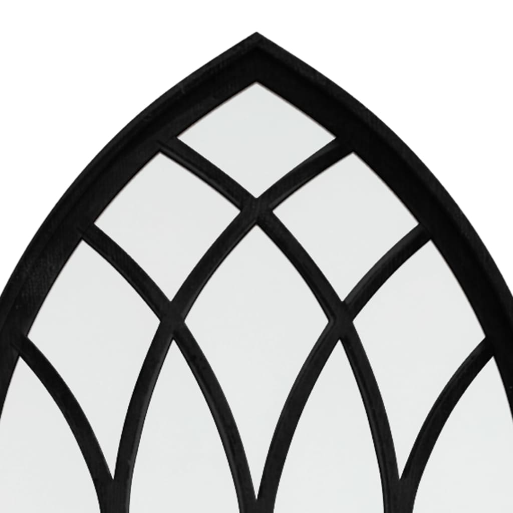 vidaXL Garden Mirror | Black | Iron, Glass | 100x45 cm | Decorative Inlays