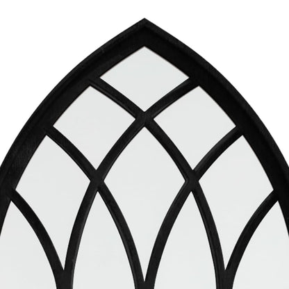 vidaXL Garden Mirror | Black | Iron, Glass | 100x45 cm | Decorative Inlays