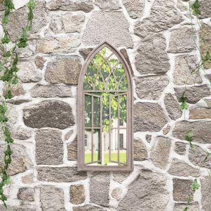 vidaXL Garden Mirror | Sand | Iron, glass | Medium | Mirror | Garden Mirror