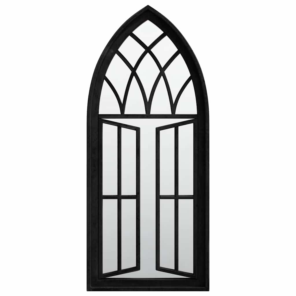 318364 vidaXL Garden Mirror Black 70x30 cm Iron for Outdoor Use