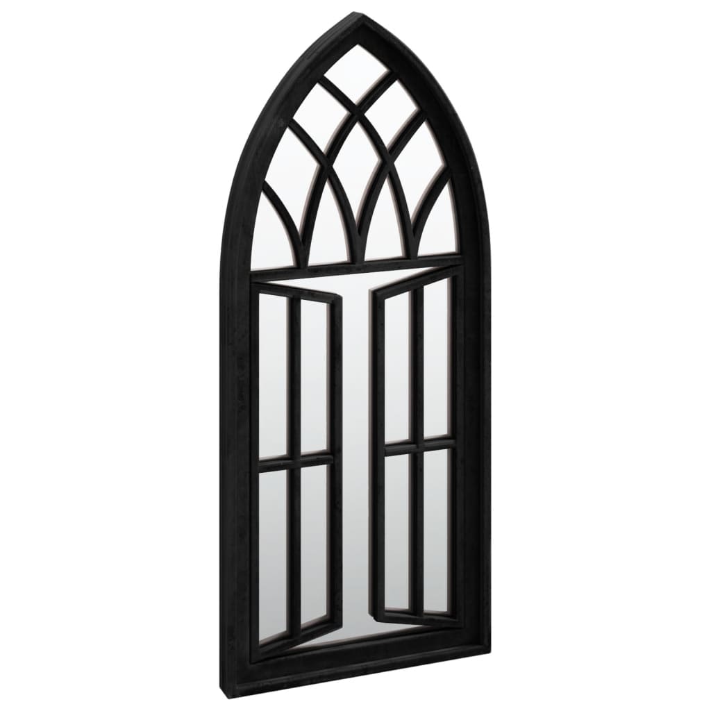 vidaXL Garden Mirror Black 70x30 cm Iron for Outdoor Use