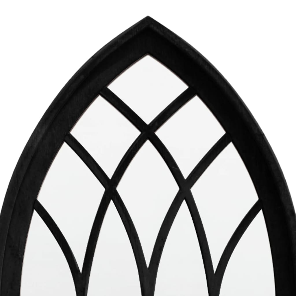 vidaXL Garden Mirror Black 70x30 cm Iron for Outdoor Use