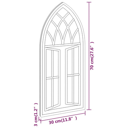 vidaXL Garden Mirror Black 70x30 cm Iron for Outdoor Use