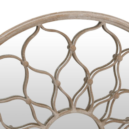 vidaXL Garden Mirror Sand 60x3 cm Iron Round for Outdoor Use