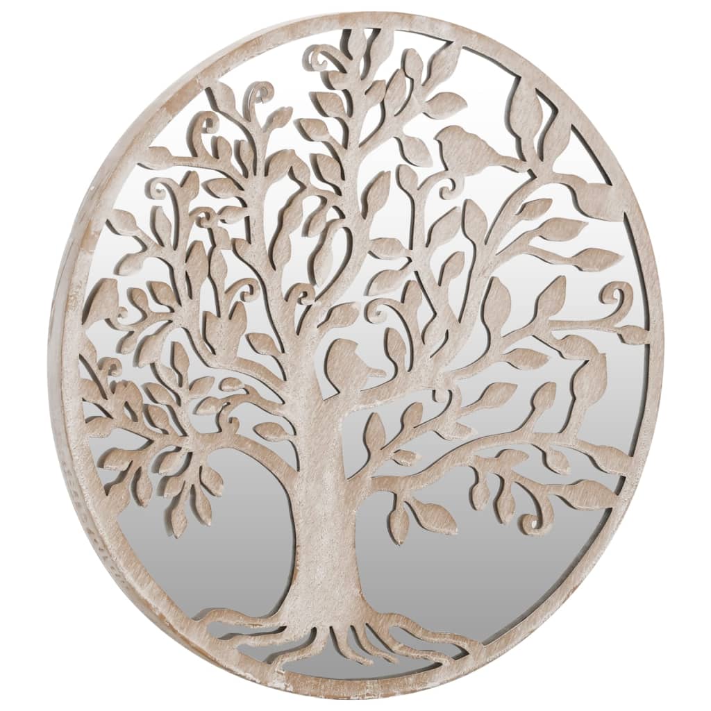 vidaXL Garden Mirror Sand 60x2.5 cm Iron Round for Outdoor Use
