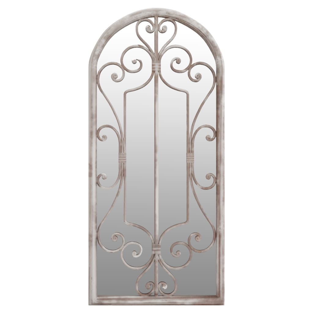 vidaXL Garden Mirror Sand 100x45 cm Iron for Outdoor Use