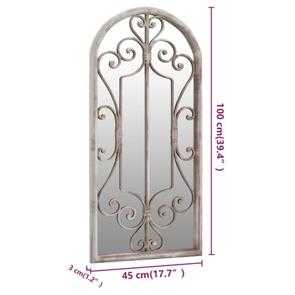 vidaXL Garden Mirror Sand 100x45 cm Iron for Outdoor Use