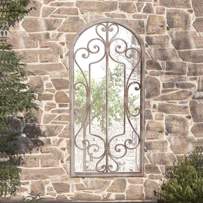 vidaXL Garden Mirror Sand 100x45 cm Iron for Outdoor Use