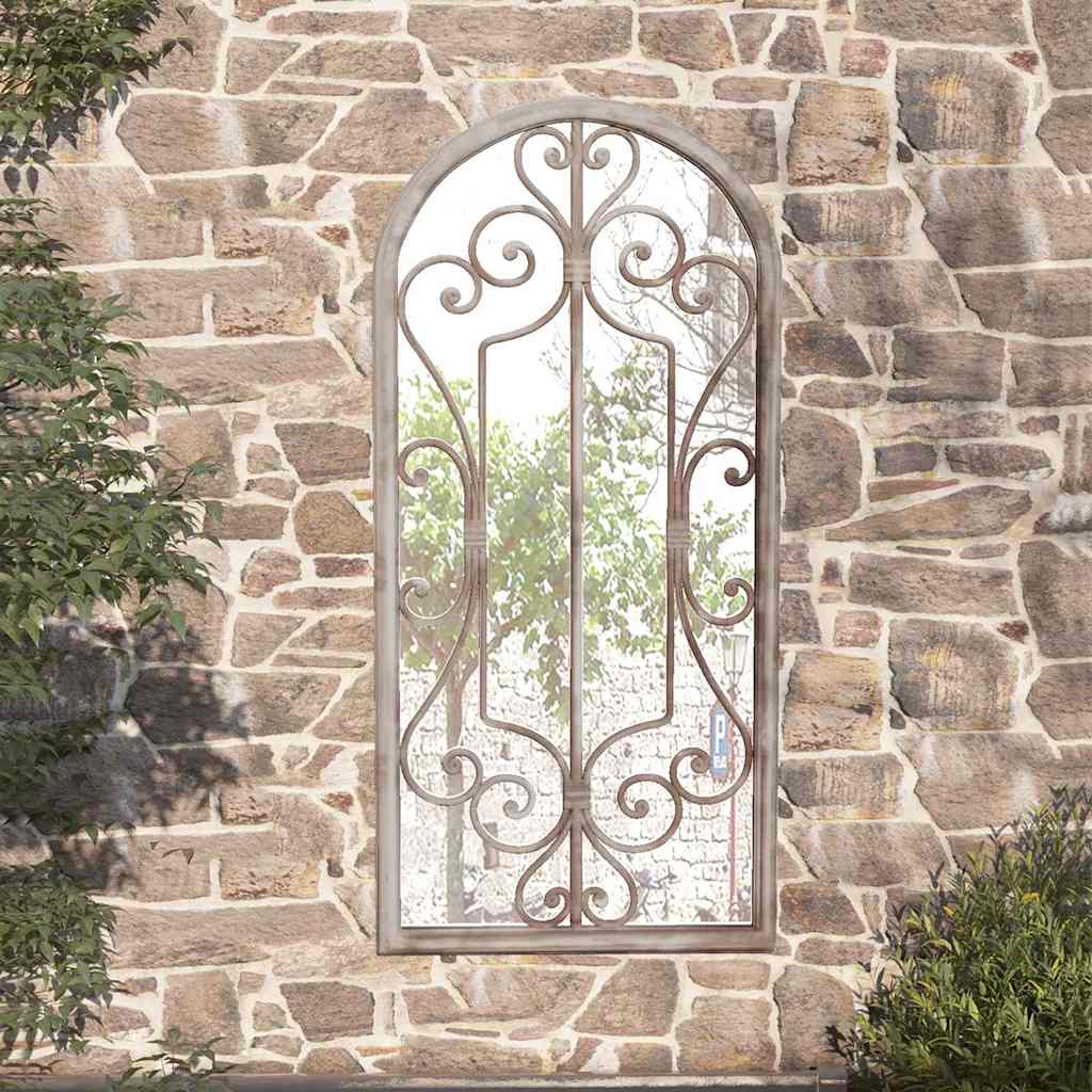 318373 vidaXL Garden Mirror Sand 100x45 cm Iron for Outdoor Use