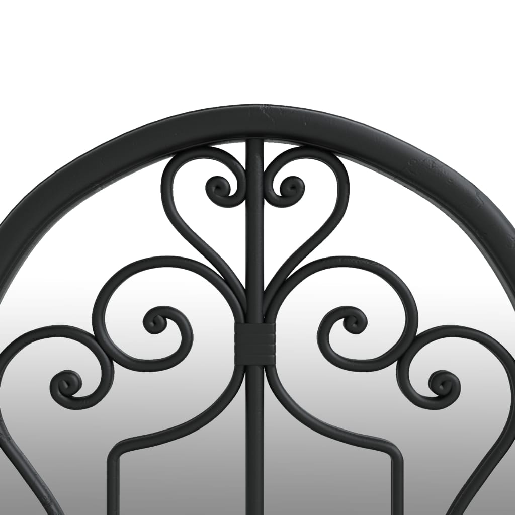 vidaXL Garden Mirror | Black | Iron, Glass | 70x30 cm | Decorative Inlays