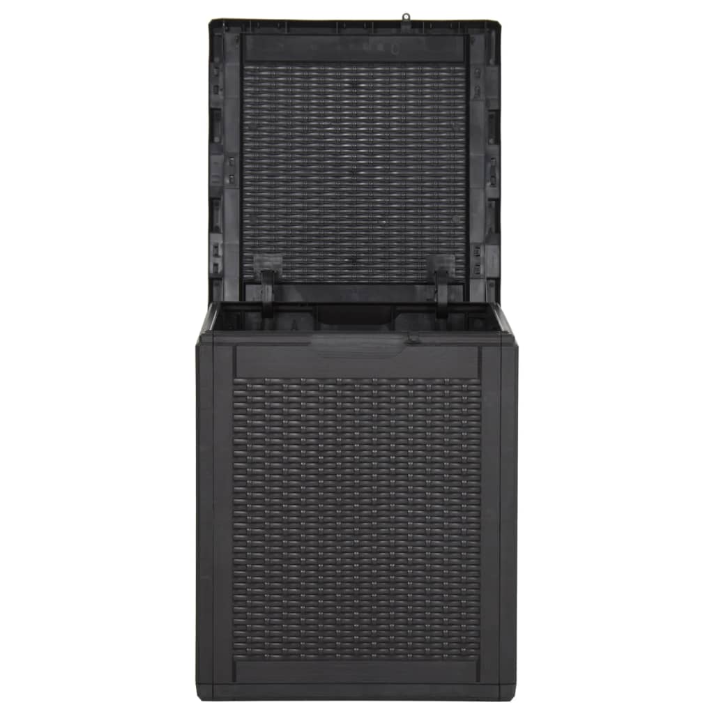 vidaXL Garden Storage Box 90L Black PP Rattan