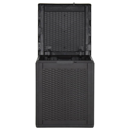 vidaXL Garden Storage Box 90L Black PP Rattan