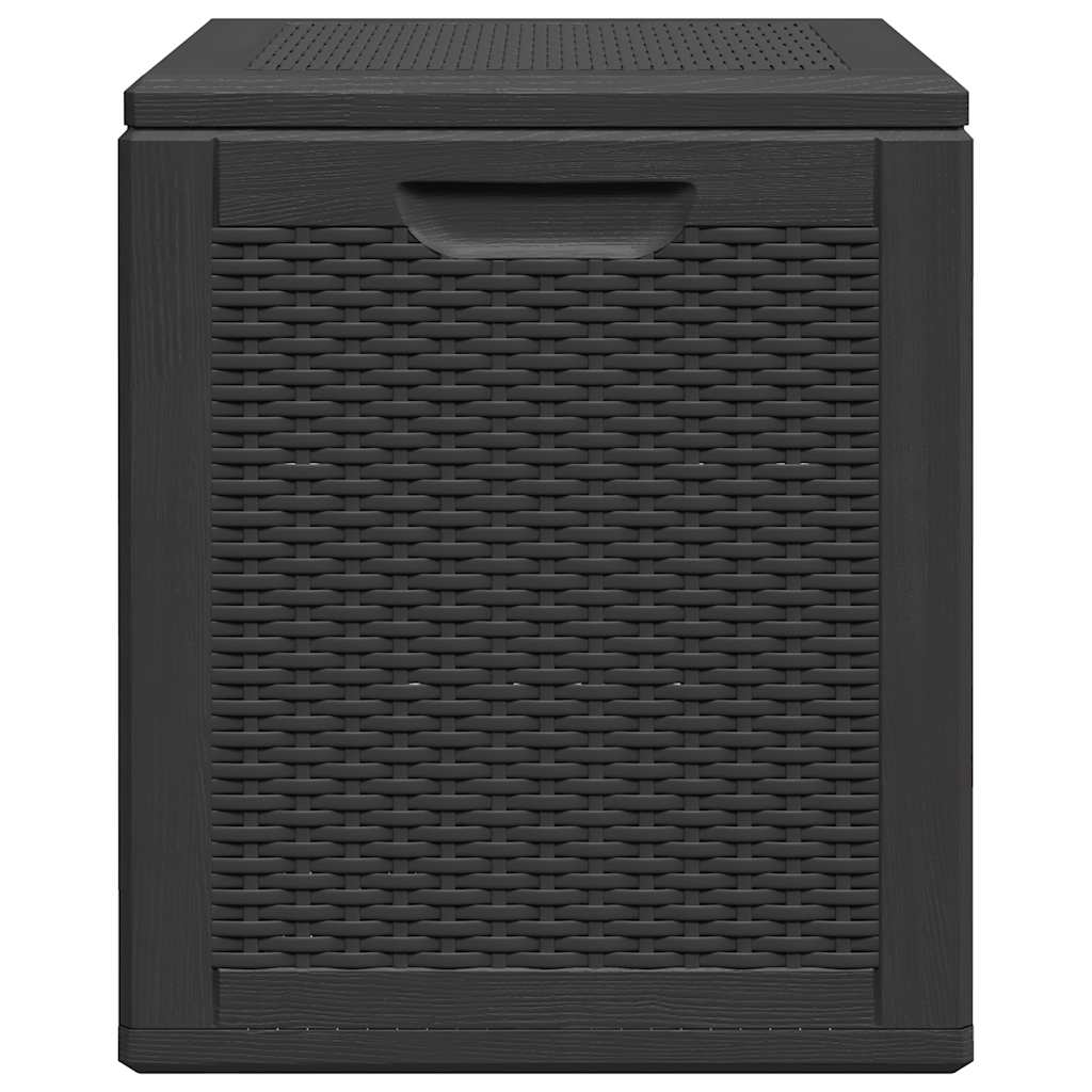 vidaXL Garden Storage Box 90L Black PP Rattan