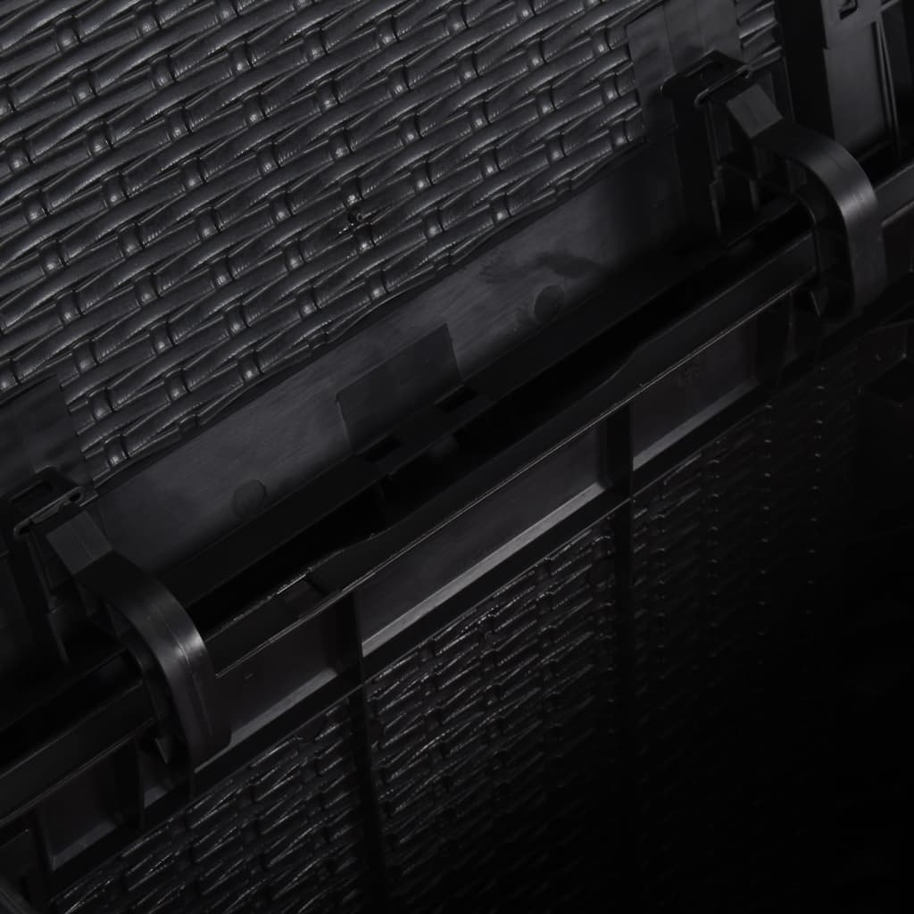 vidaXL Garden Storage Box 90L Black PP Rattan