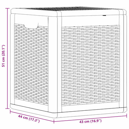 vidaXL Garden Storage Box 90L Black PP Rattan