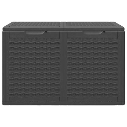 vidaXL Garden Storage Box 180L Black PP Rattan