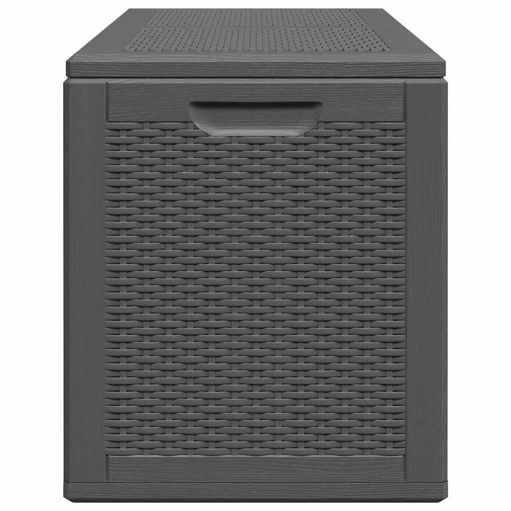 vidaXL Garden Storage Box 180L Black PP Rattan