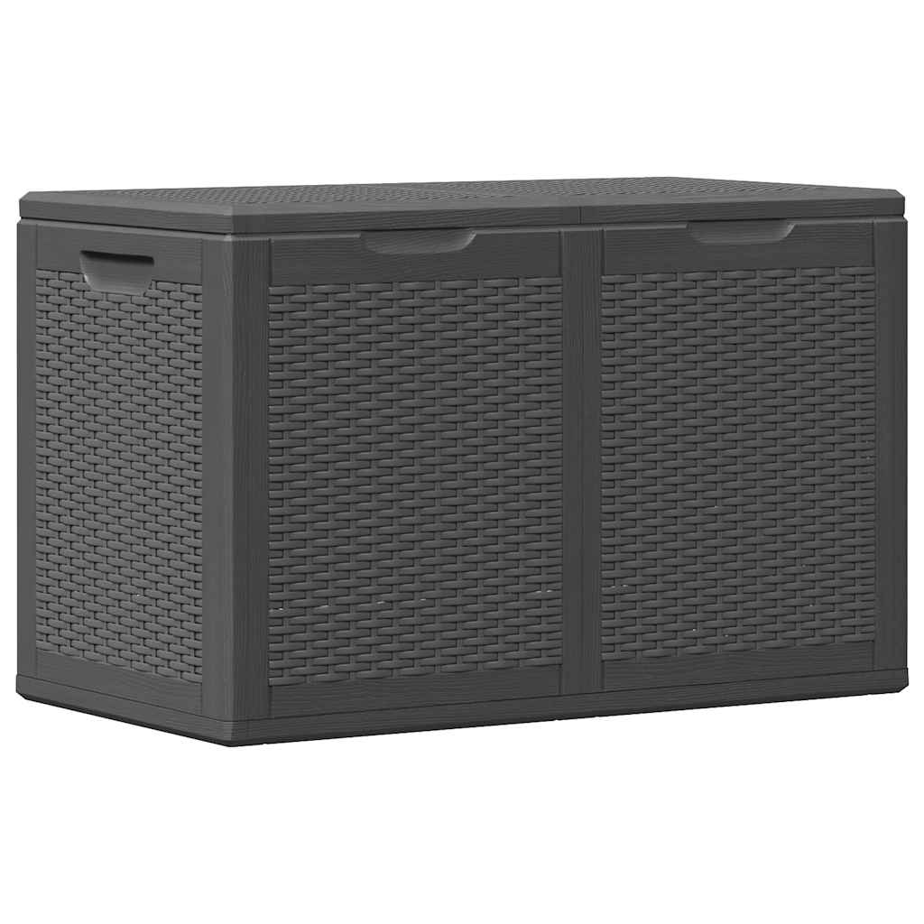 vidaXL Garden Storage Box 180L Black PP Rattan