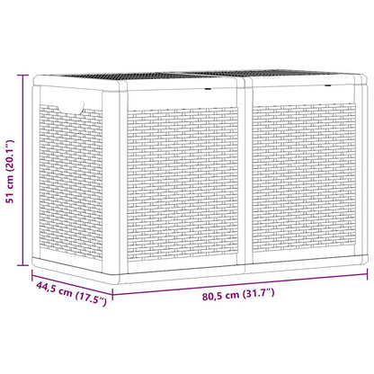vidaXL Garden Storage Box 180L Black PP Rattan